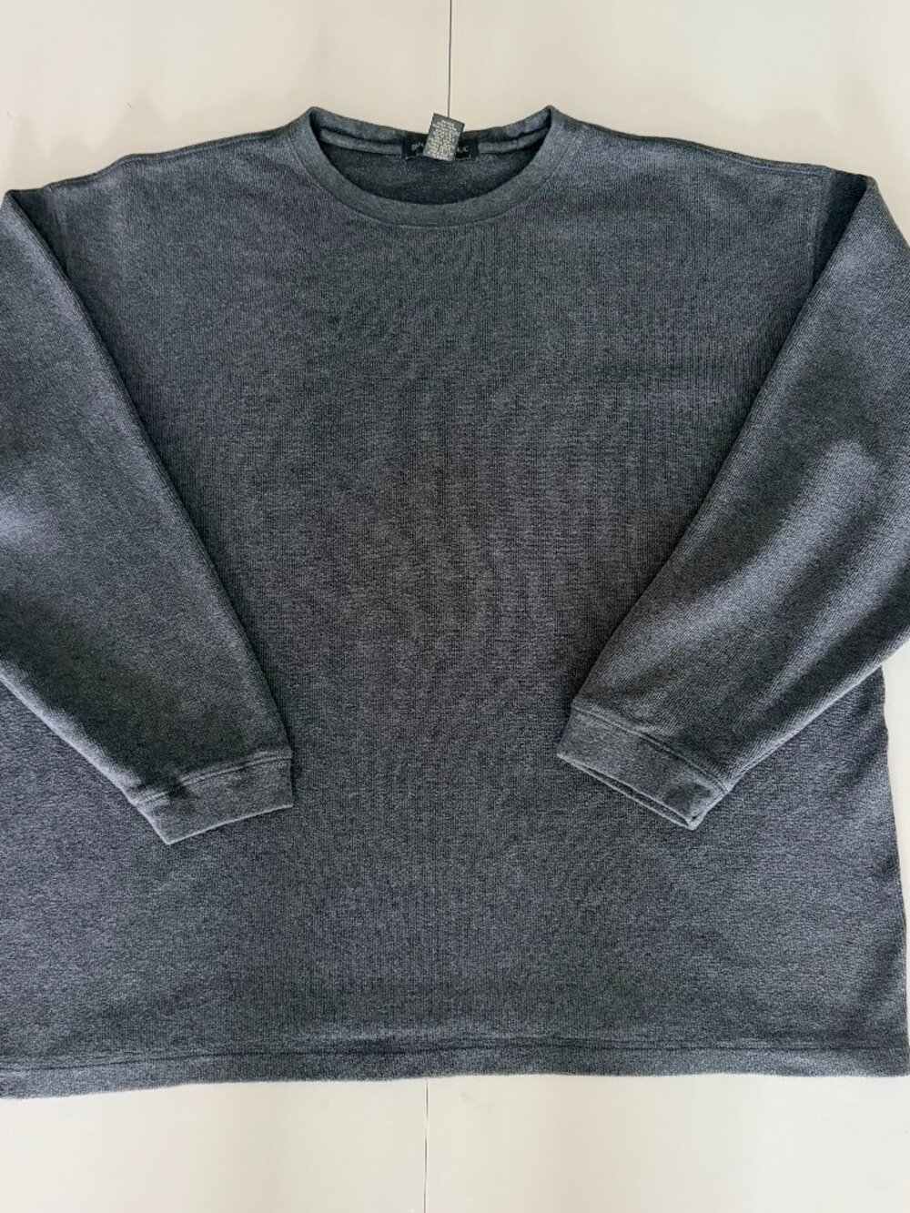 Banana Republic Mens XL Gray Ribbed Waffle Knit Sweater 100% Cotton Comfort